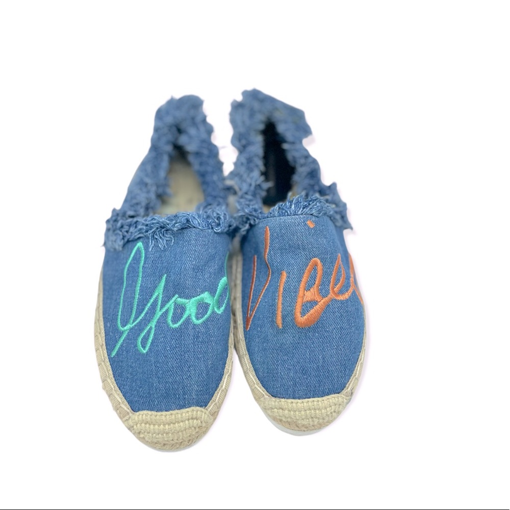 Rebecca Minkoff Denim “Good Vibes” Espadrilles